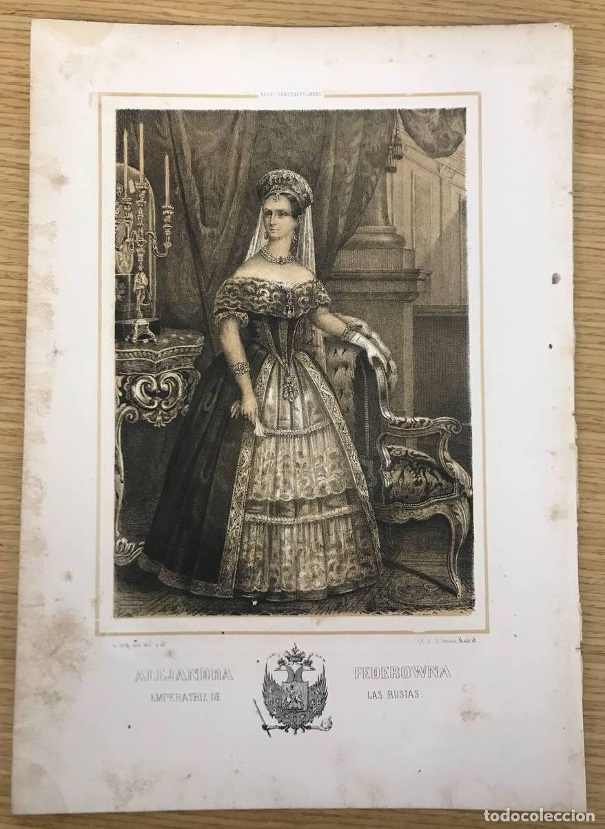 Art: LITOGRAFIA ALEJANDRA FEDEROWNA, EMPERATRIZ DE ALS RUSIAS. REYES CONTEMPORANEOS. MADRID, C.1830