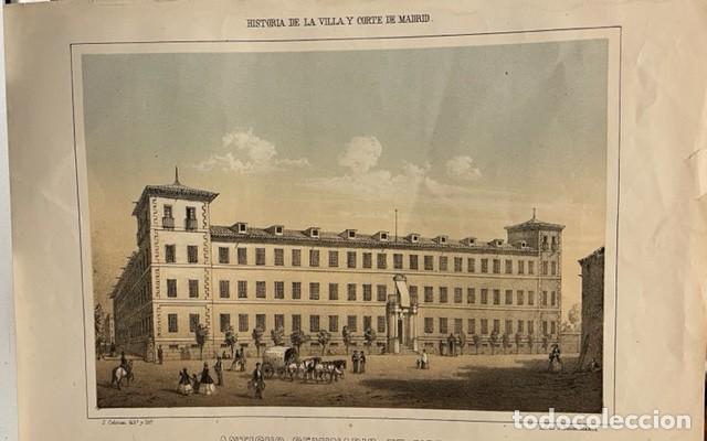 Arte: LITOGRAFIA DE DONON DEL SEMINARIO DE NOBLES HOY HOSPITAL MILITAR, MADRID 1860