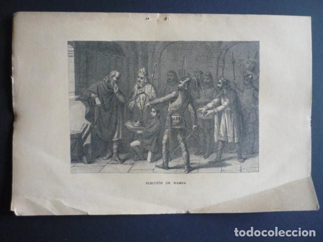 Art: ELECCION DE WAMBA LITOGRAFIA HACIA 1890 15 X 22,5 CMTS