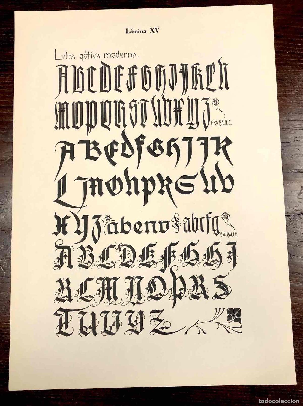 Arte: LITOGRAFIA TIPOGRAFIA. LETRA GOTICA MODERNA. 1963