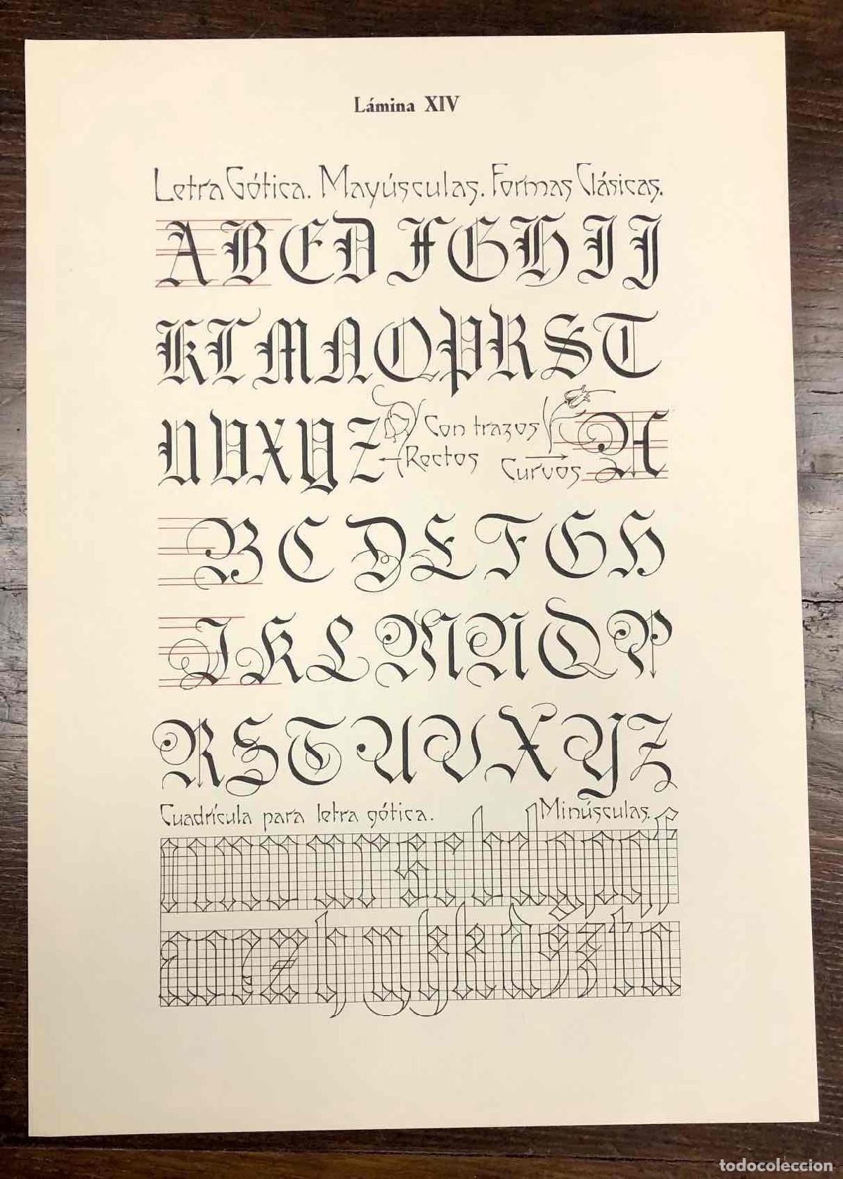 Arte: LITOGRAFIA TIPOGRAFIA. LETRA GOTICA MAYUSCULAS FORMAS CLASICAS. 1963