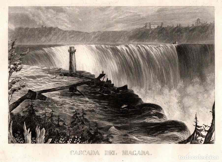 Arte: GRABADO CASCADA DEL NIAGARA. A. ROCA. S. XIX - Foto 2
