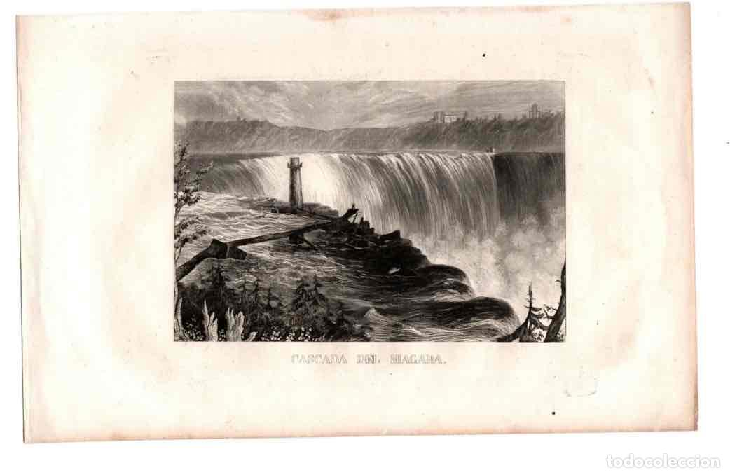 Arte: GRABADO CASCADA DEL NIAGARA. A. ROCA. S. XIX - Foto 1