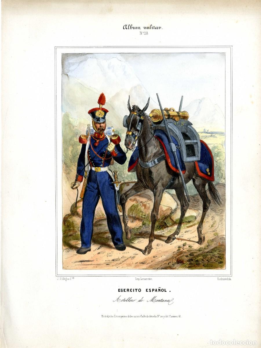 Arte: Album militar, n&ordm; 28. Artillero de Monta&ntilde;a