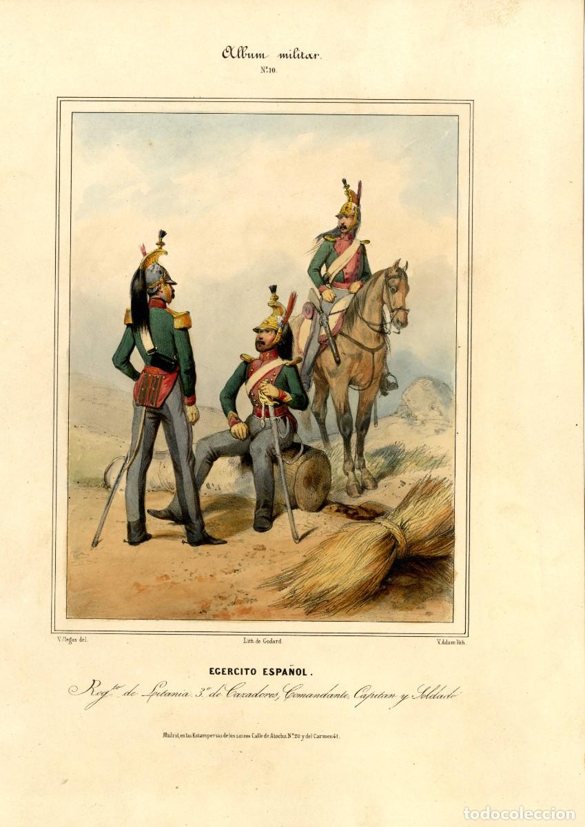 Arte: Album militar, n&ordm; 10. Regto de Litania 3&ordm; de Cazadores.