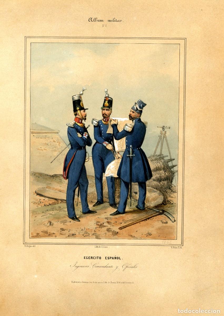 Arte: Album militar, n&ordm; 1. Ingenieros. Comandante y oficiales