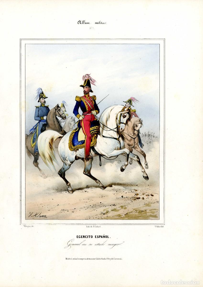 Arte: Album militar, n&ordm; 7. General con su Estado Mayor