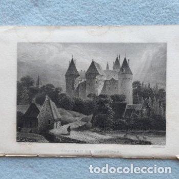 Arte: Litograf&iacute;a antigua. Castillo de Combourg. - Foto 1