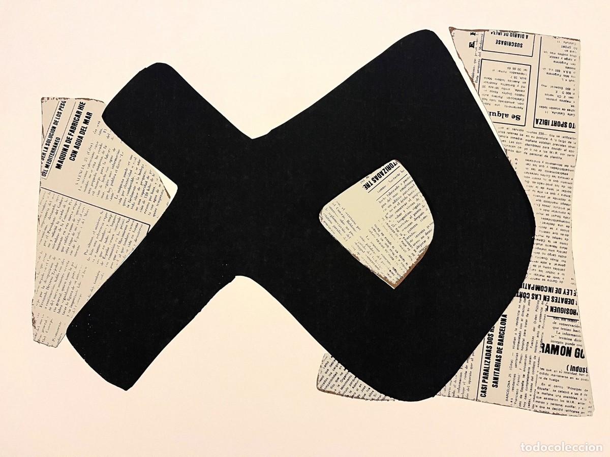 Arte: Conrad Marca Relli. Composition with newspaper. Litograf&iacute;a. - Foto 1