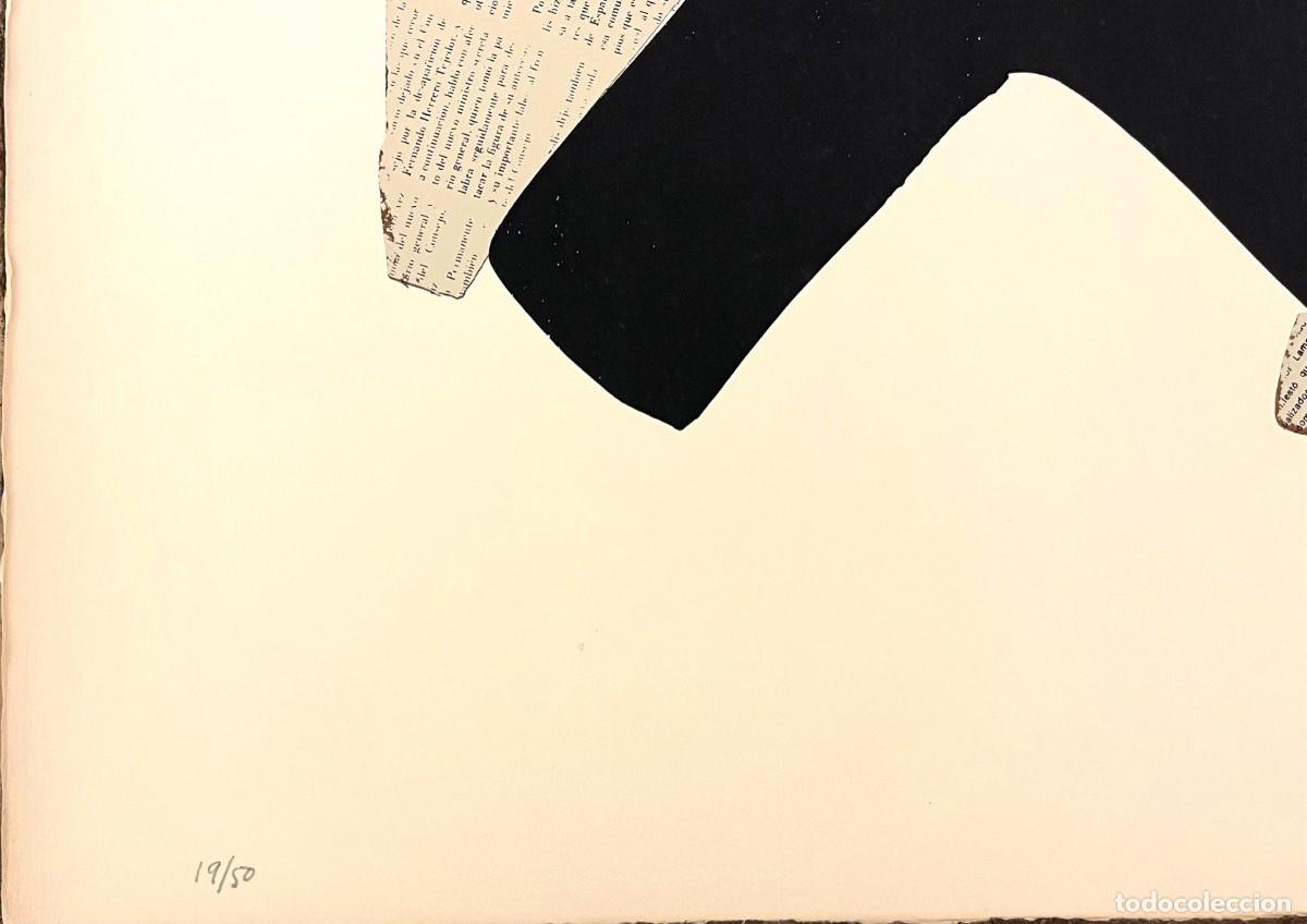 Arte: Conrad Marca Relli. Composition with newspaper. Litograf&iacute;a. - Foto 3