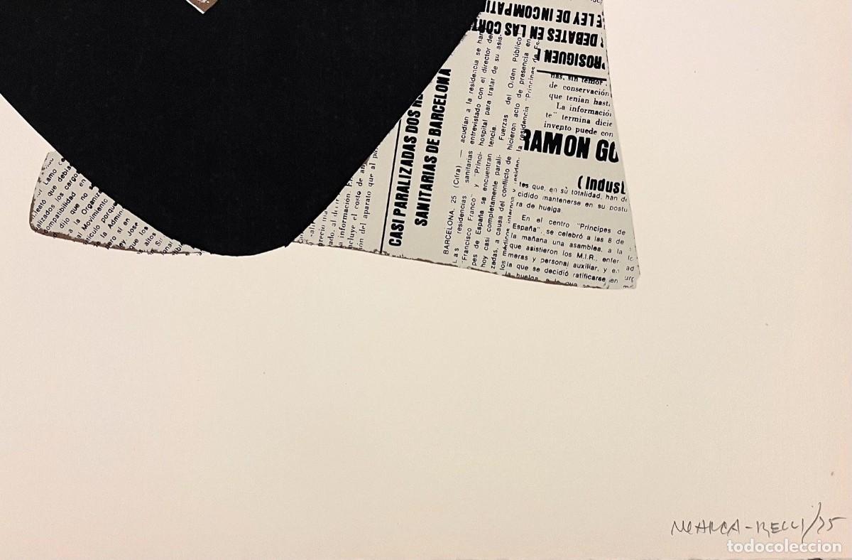 Arte: Conrad Marca Relli. Composition with newspaper. Litograf&iacute;a. - Foto 4
