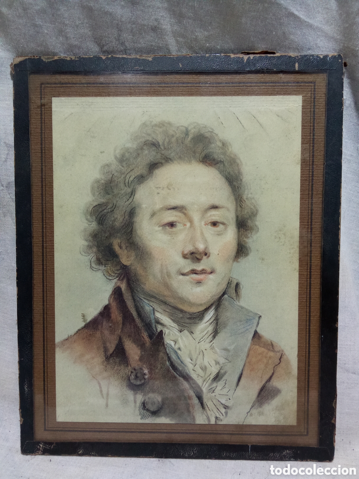 Arte: LITOGRAF&Iacute;A DE RETRATO DE JEAN FRAN&Ccedil;OIS HOUBIGARNT DE 1775 FUNDADOR DE LA CASA DE PERFUMES