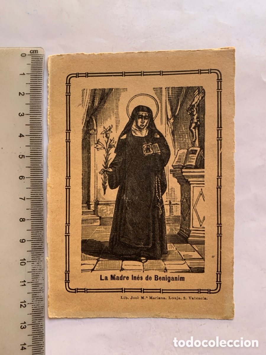 Arte: ESTAMPA LITOGRAFICA. LA MADRE IN&Eacute;S DE BENIGANIM. LIB. JOSE M&ordf;. MARIANA. VALENCIA.