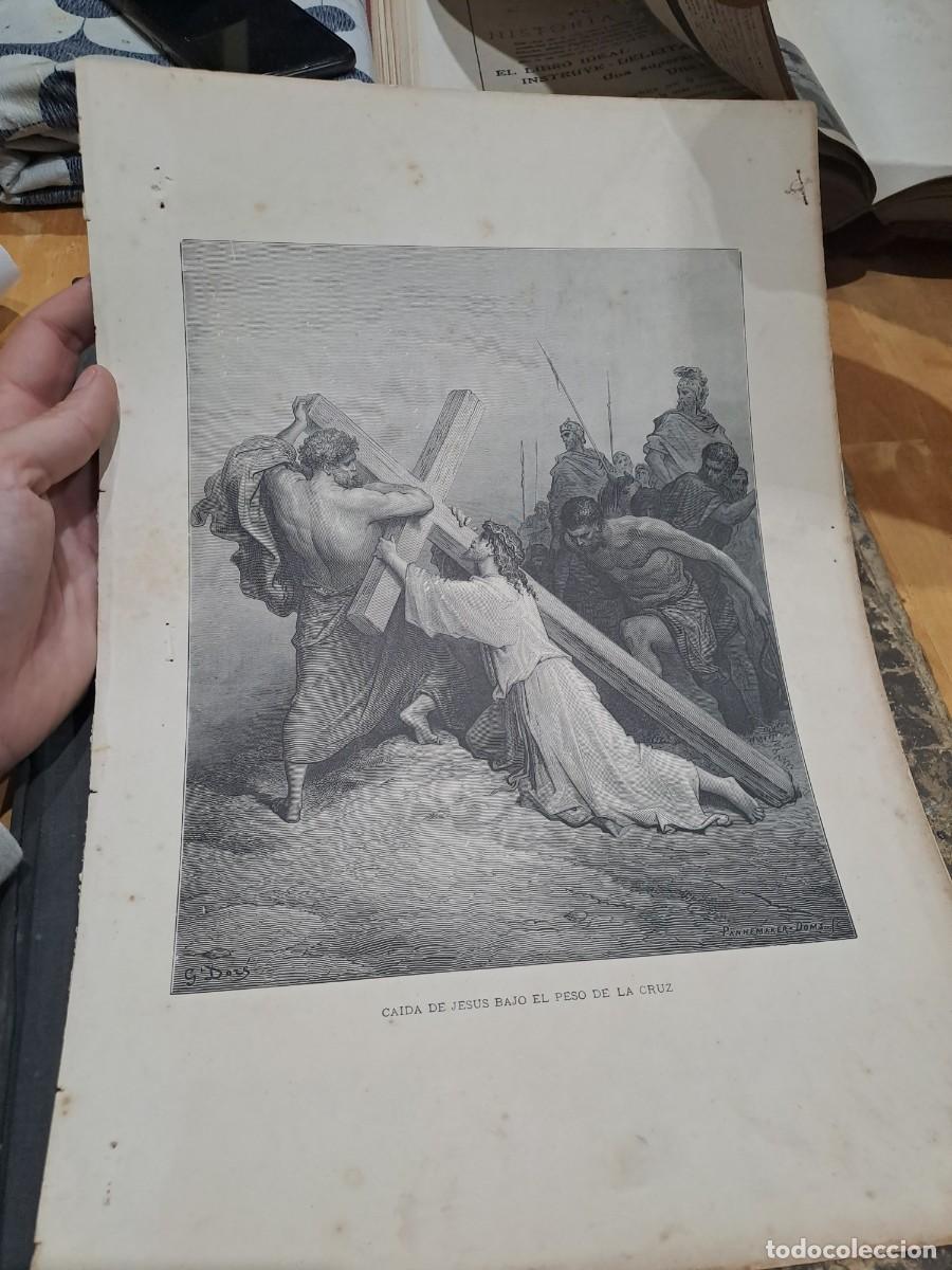 Kunst: Litograf&iacute;a antigua La Ca&iacute;da de Jes&uacute;s bajo el peso de la cruz