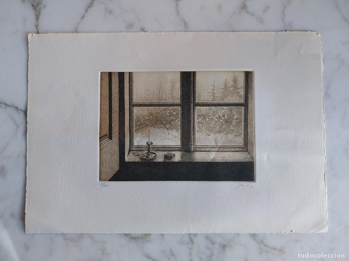 Arte: Litograf&iacute;a C&eacute;sar Luengo &rdquo;Ventana en invierno&rdquo; - Foto 1