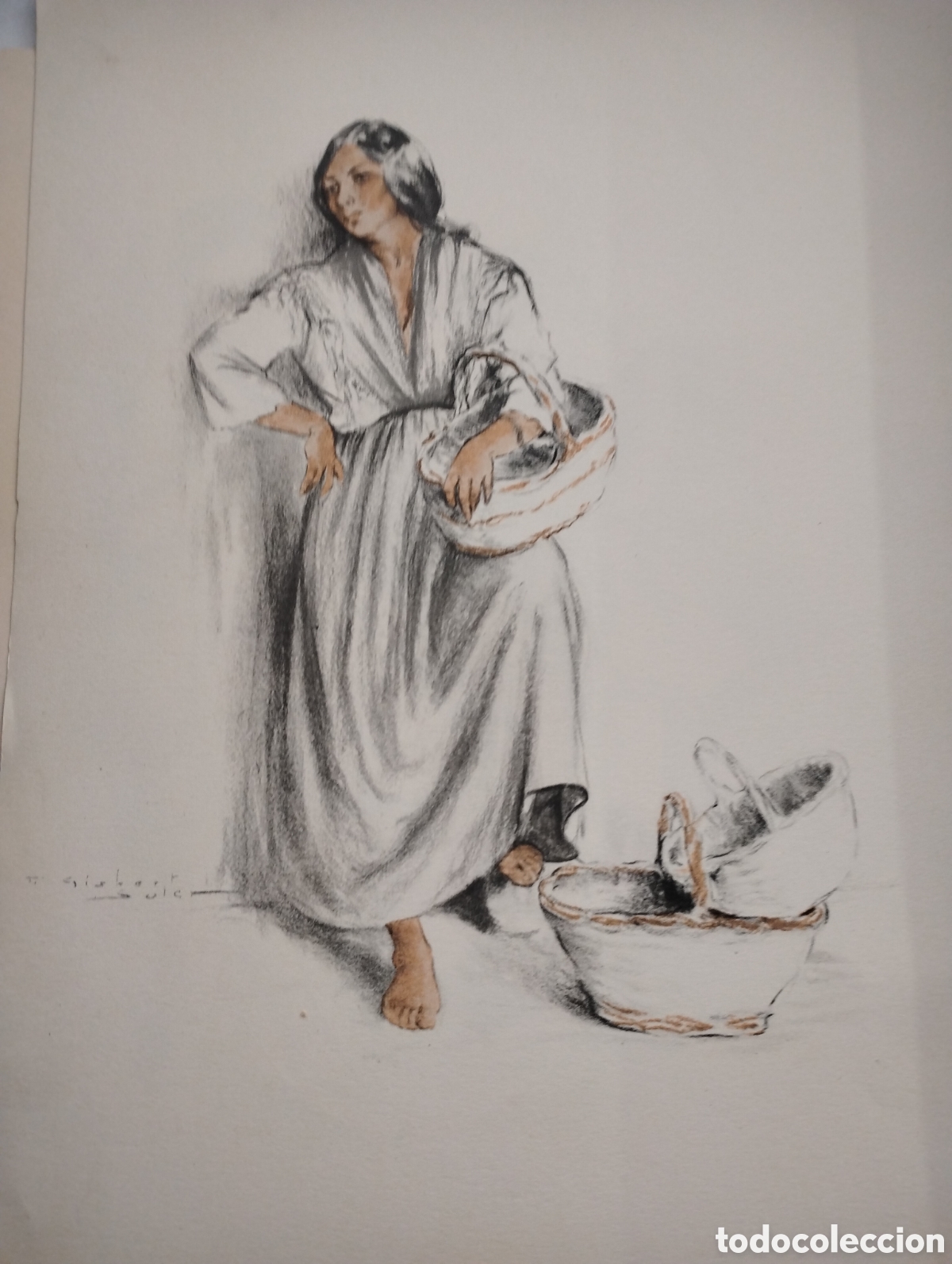 Arte: Litograf&iacute;a de F. Gisbert Sole - Foto 1