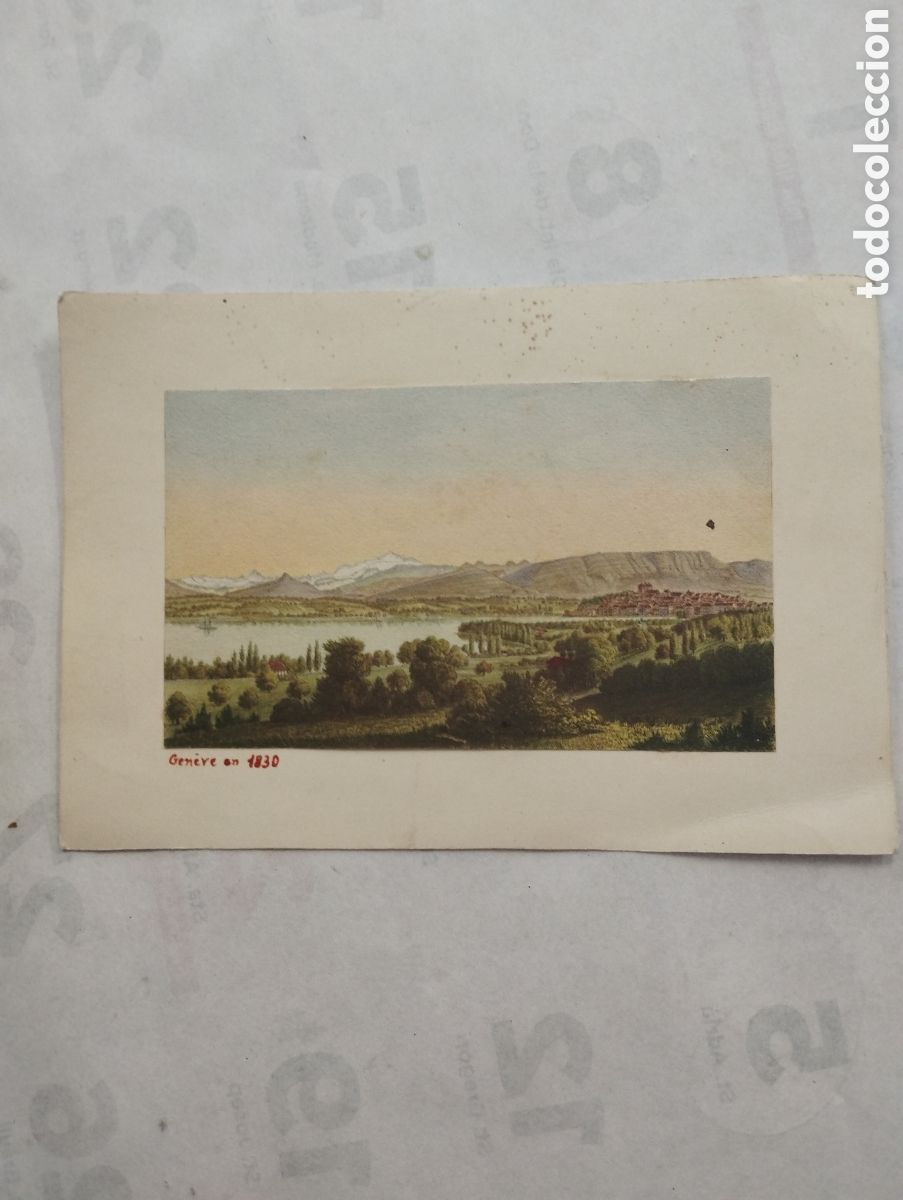 Arte: Litograf&iacute;a de Geneve et Montblanc, G&eacute;nova y Montblanc de 1830