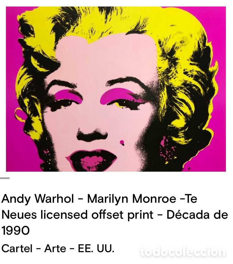 Arte: Andy warhol-Marilyn monroe (65x65cm) - Foto 1