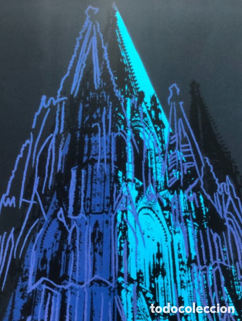 Arte: Andy warhol -cologne cathedral blue (70,5x100cm) - Foto 5