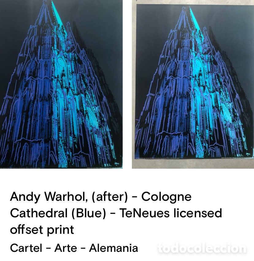 Arte: Andy warhol -cologne cathedral blue (70,5x100cm) - Foto 1