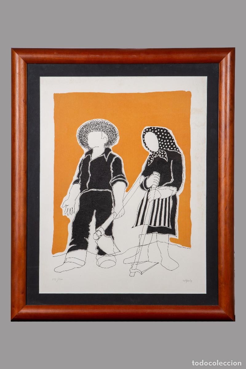 Kunst: LITOGRAF&Iacute;A DE PEDRO SOBRADO FIRMADA Y ENMARCADA. N.&ordm; TIRADA 177/230