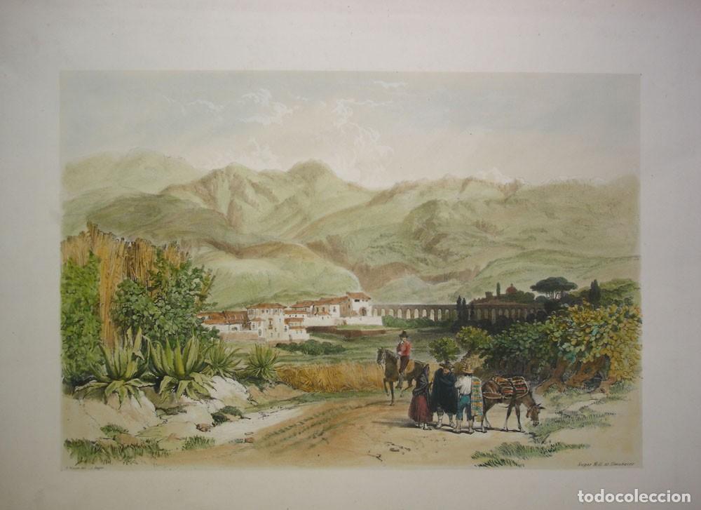 Art: Vista de Almu&ntilde;ecar, Granada, del siglo XIX