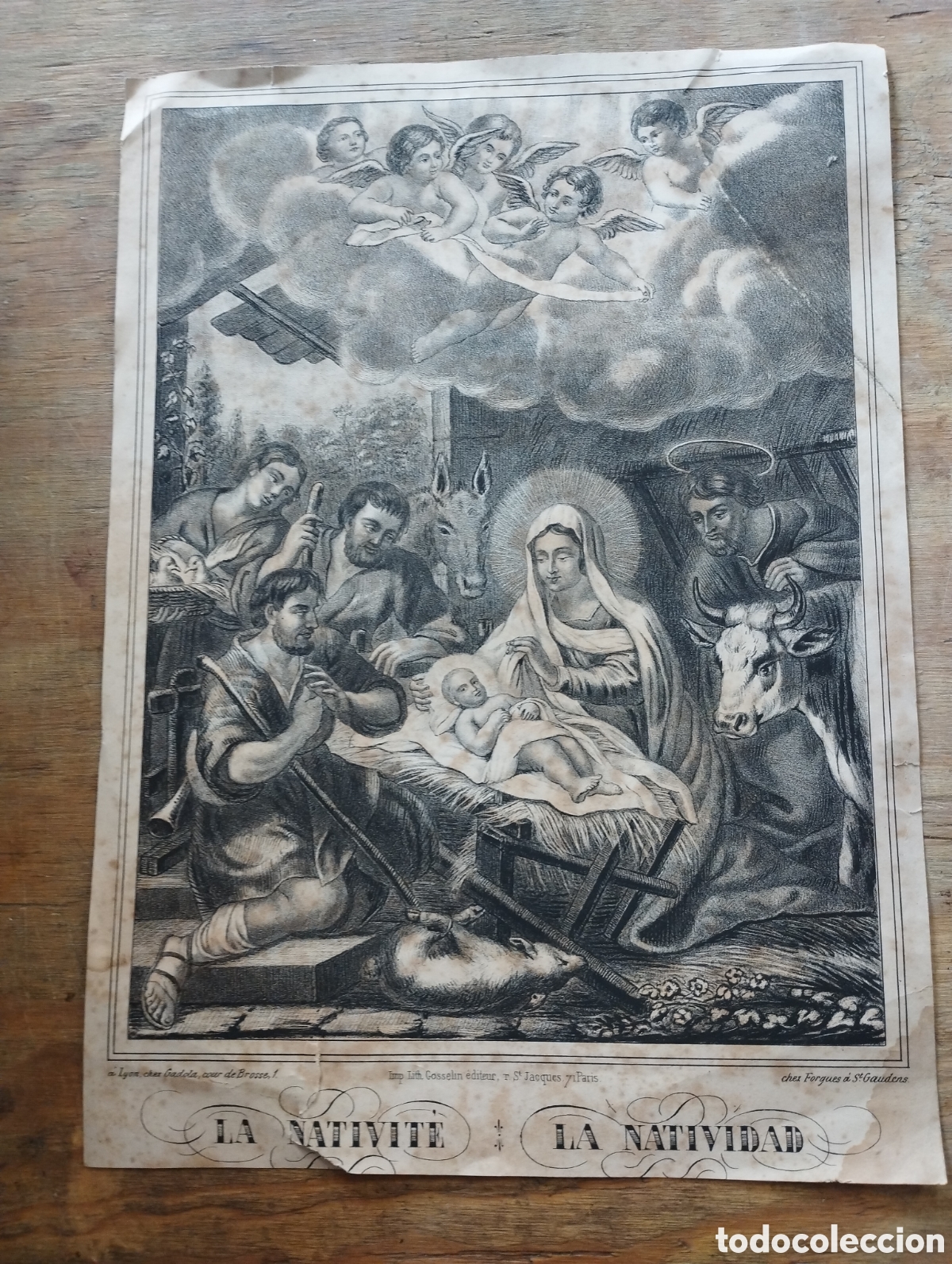 Arte: Litograf&iacute;a de la Natividad Lion, vean fotograf&iacute;as y descripci&oacute;n.