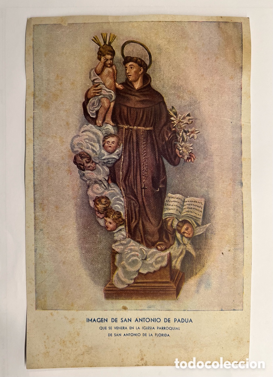 Arte: IMAGEN DE SAN ANTONIO DE PADUA QUE SE VENERA EN LA IGLESIA PARROQUIAL DE SAN ANTONIO DE LA FLORIDA