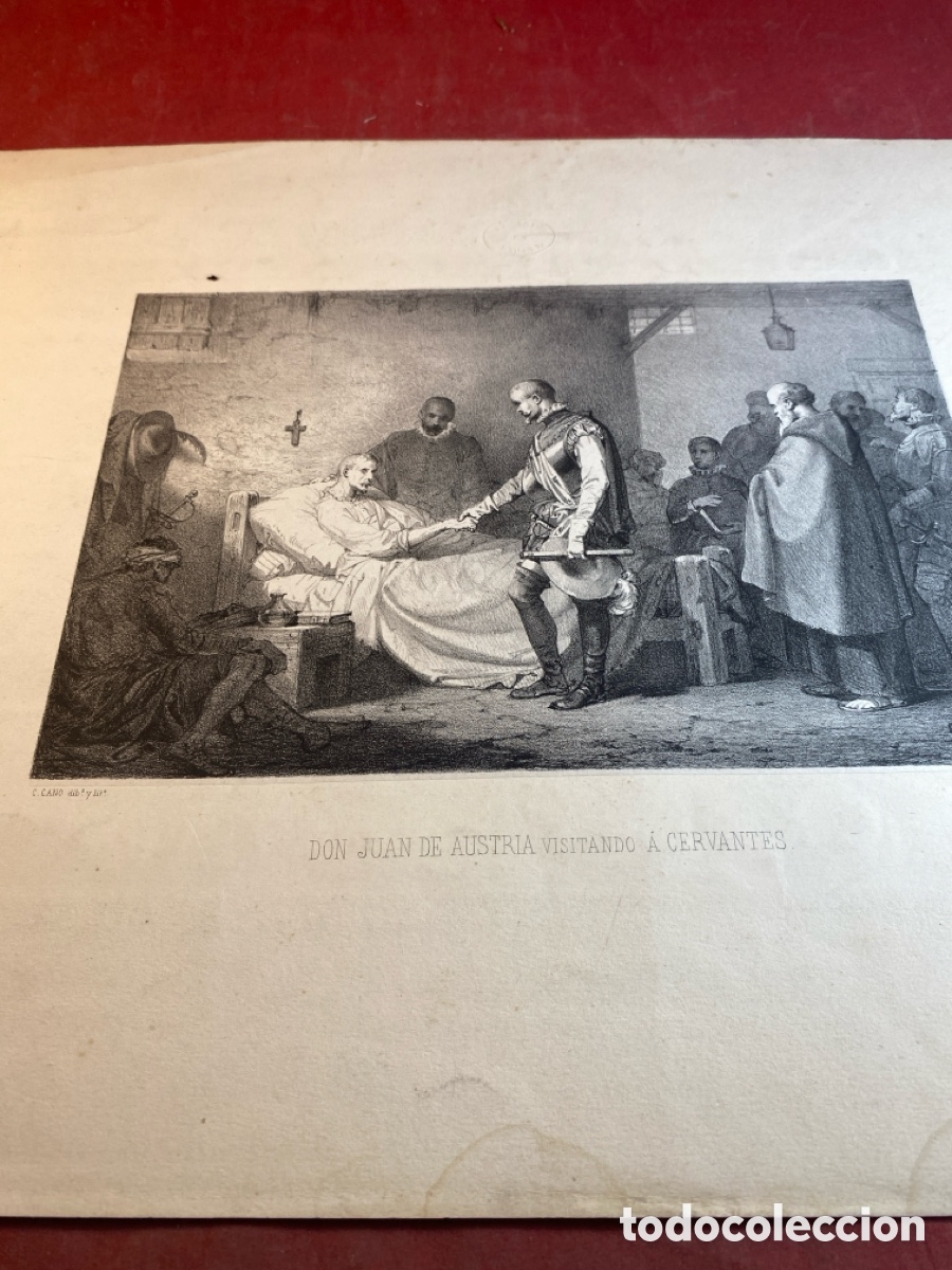 Arte: DON JUAN DE AUSTRIA VISITANDO A CERVANTES - Foto 2