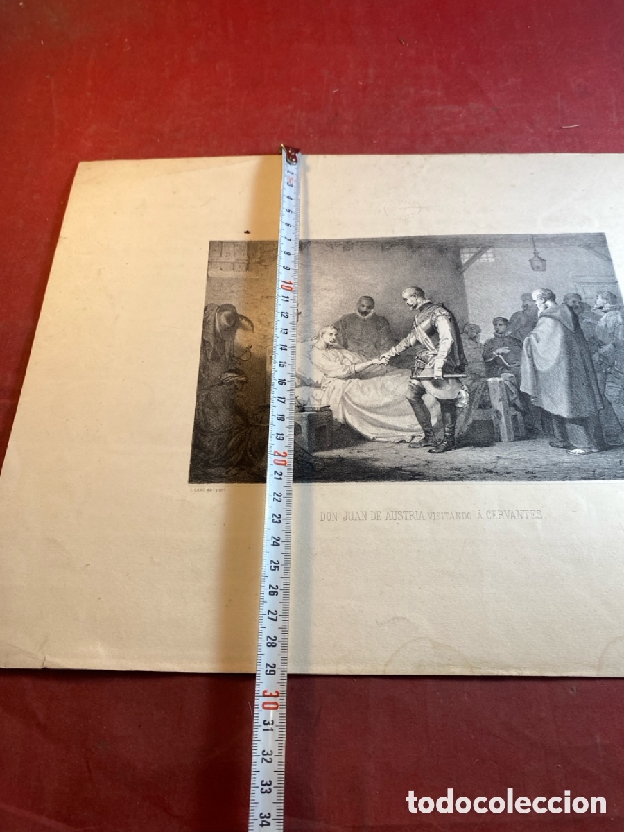 Arte: DON JUAN DE AUSTRIA VISITANDO A CERVANTES - Foto 3
