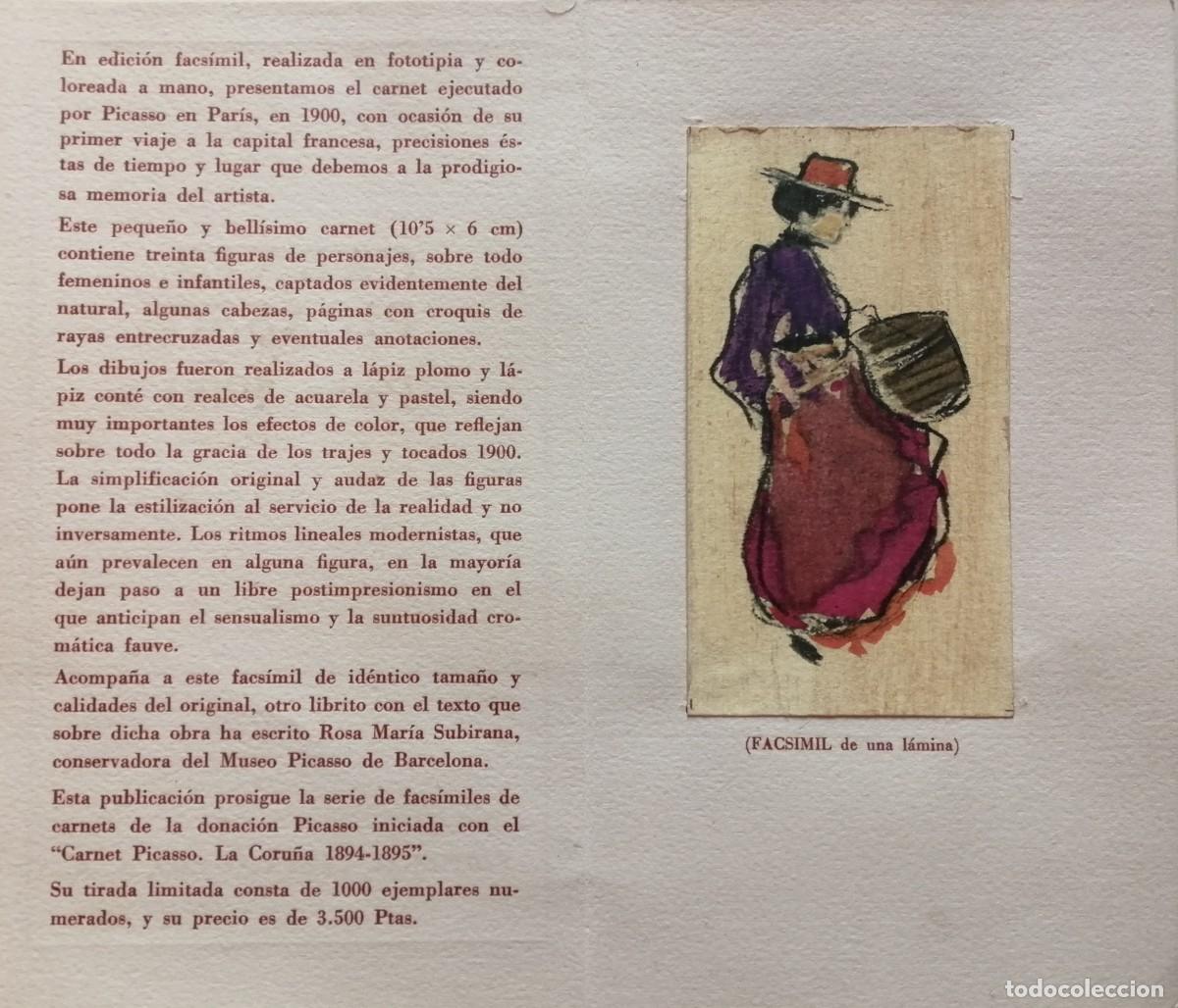Arte: Carnet Picasso, Paris 1900. Edici&oacute;n facsimil - Foto 3