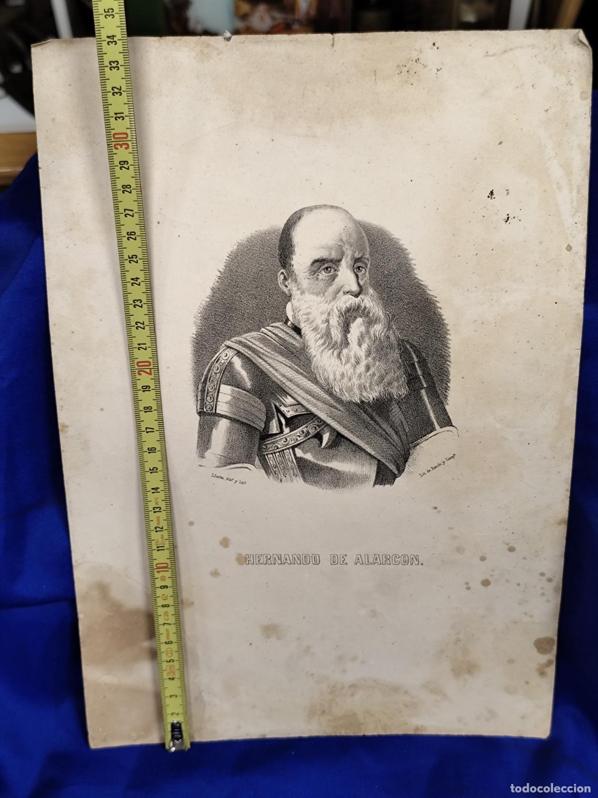 Arte: LITOGRAFIA. RETRATO HERNANDO DE ALARCON RONCHI Y COMPA - Foto 6