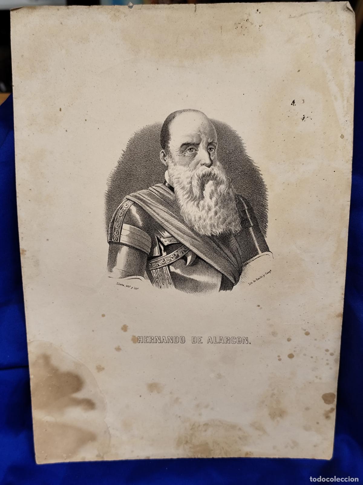 Arte: LITOGRAFIA. RETRATO HERNANDO DE ALARCON RONCHI Y COMPA - Foto 1