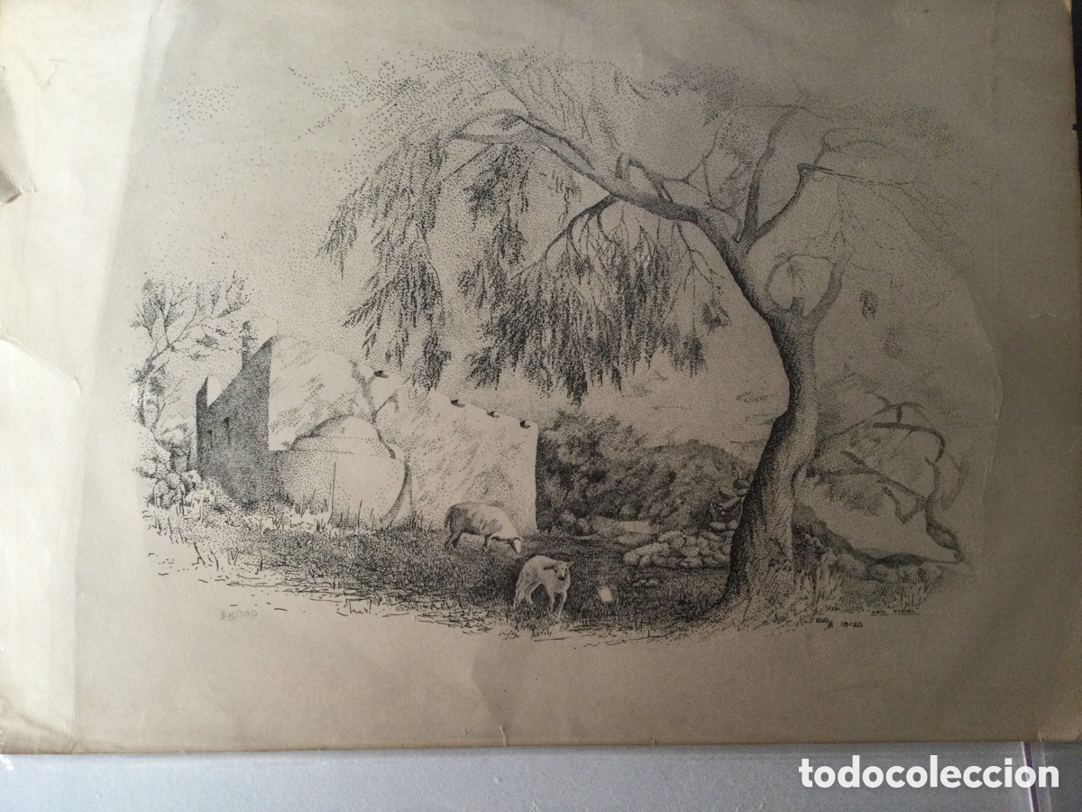 Arte: can Vidal Ibiza litograf&iacute;a numerada - Foto 1