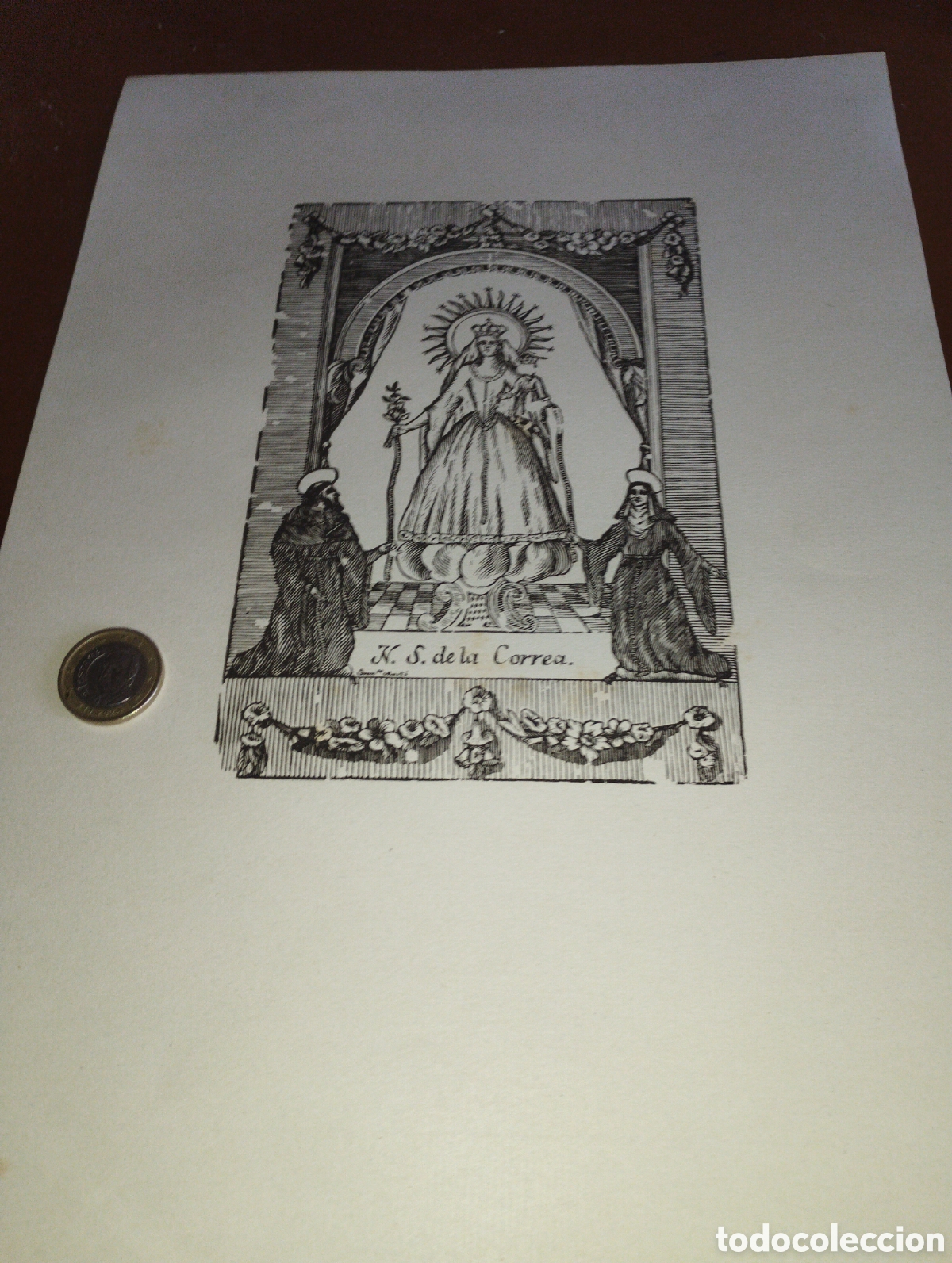 Arte: Litograf&iacute;a de Nuestra Se&ntilde;ora de la Correa - Foto 1