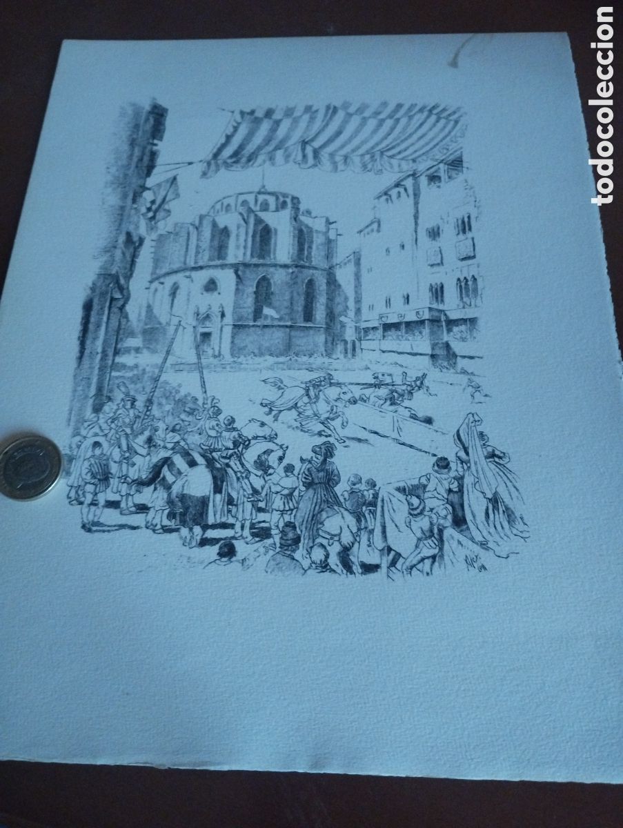 Arte: Litograf&iacute;a de Alex Coll firmada - Foto 1