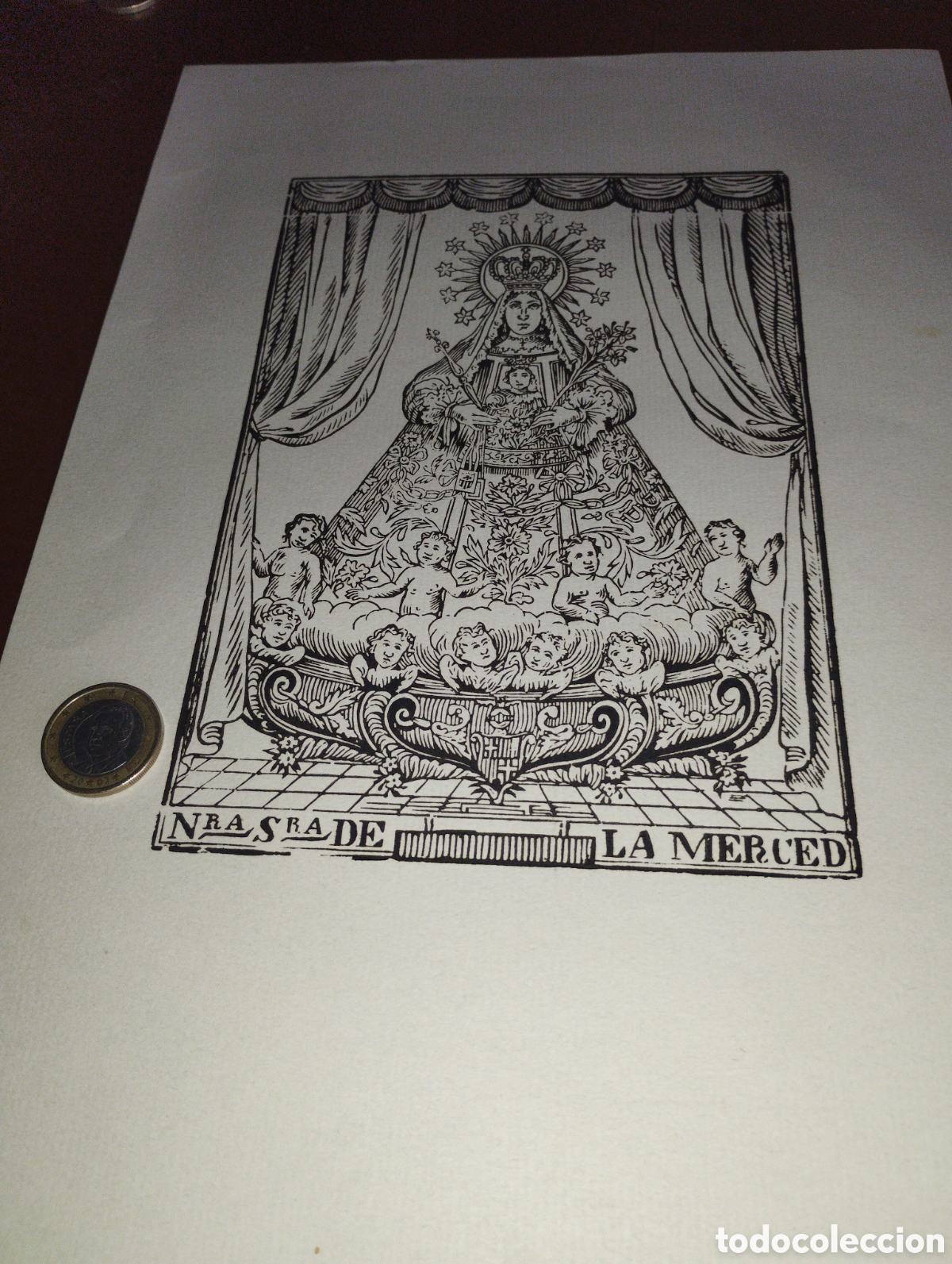 Arte: Litograf&iacute;a de Nuestra Se&ntilde;ora de la Merced - Foto 1