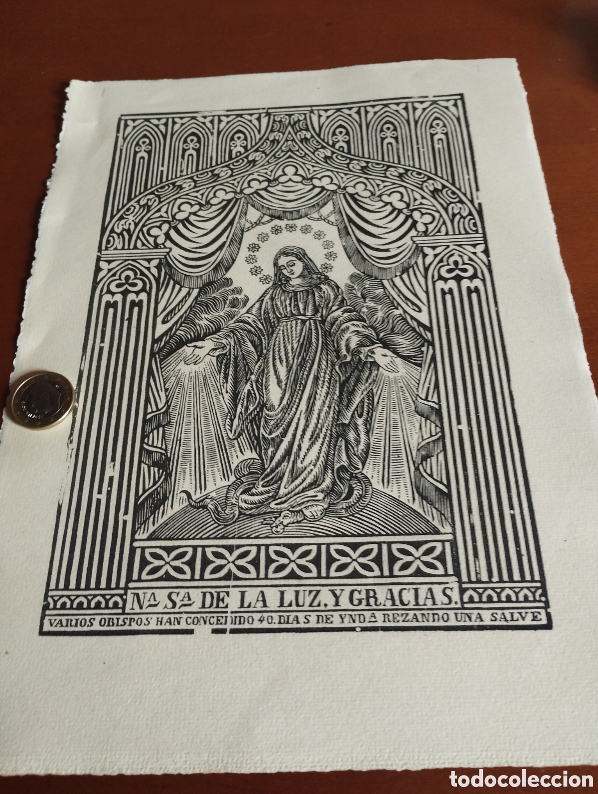 Arte: Litograf&iacute;a de Nuestra Se&ntilde;ora de la Luz y Gracias