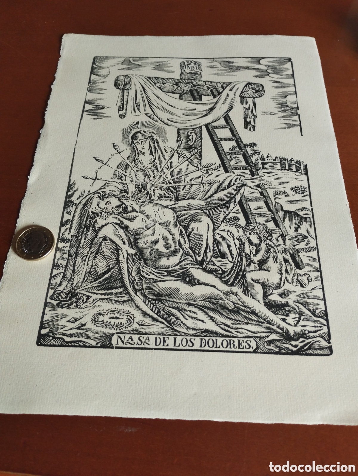 Arte: Litograf&iacute;a de Nuestra Se&ntilde;ora de los Dolores - Foto 1