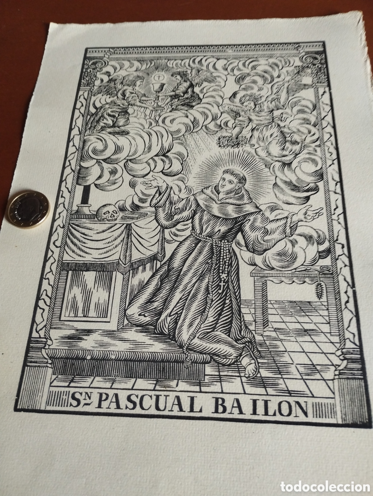 Arte: Litograf&iacute;a de San Pascual Bailon - Foto 1