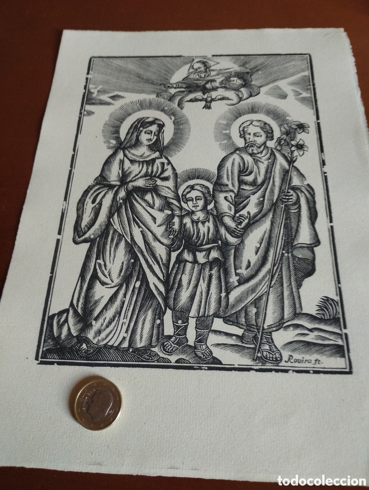 Arte: Litograf&iacute;a de la Sant&iacute;sima Trinidad - Foto 1