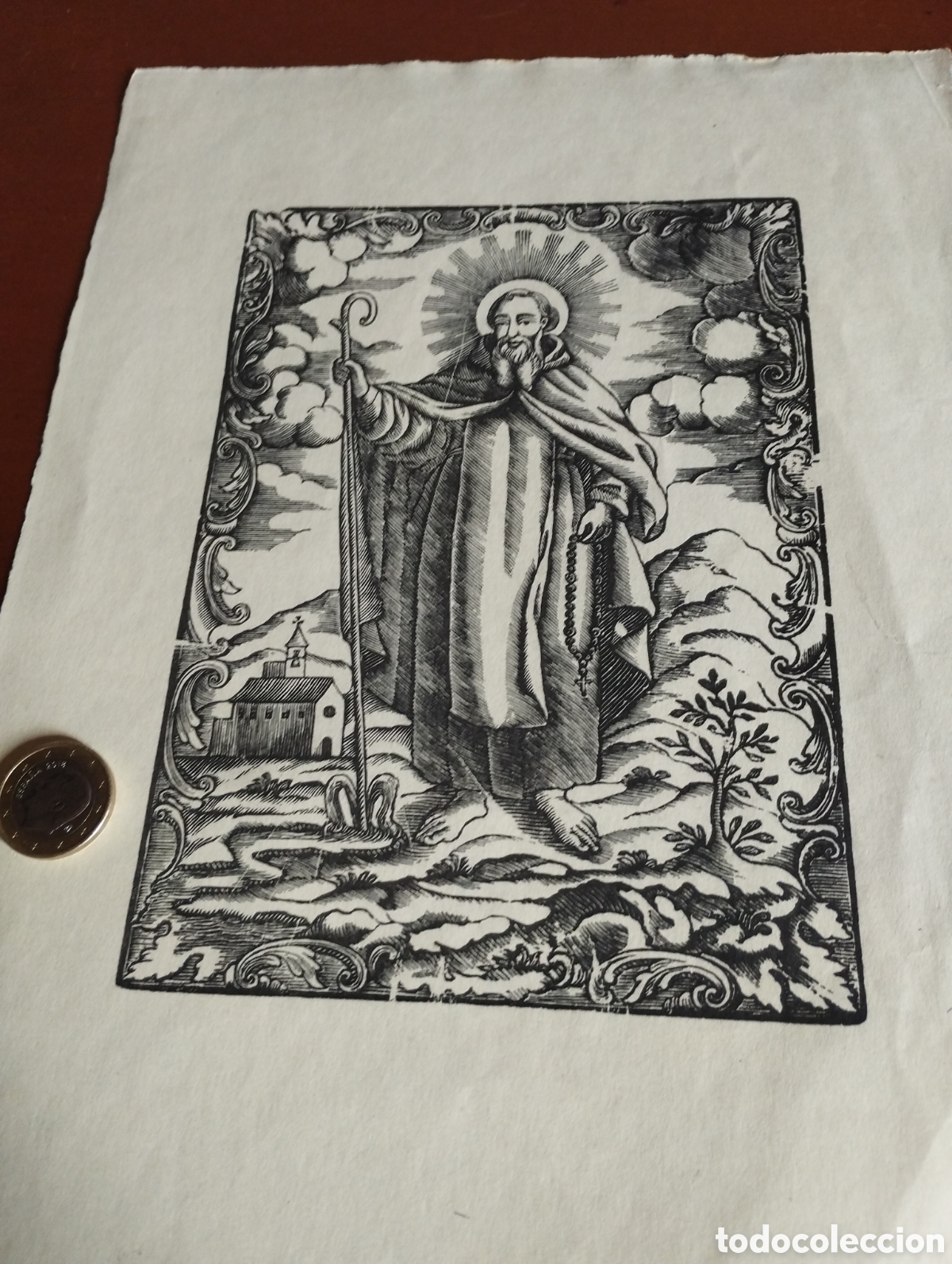 Arte: Litograf&iacute;a de un Santo - Foto 1