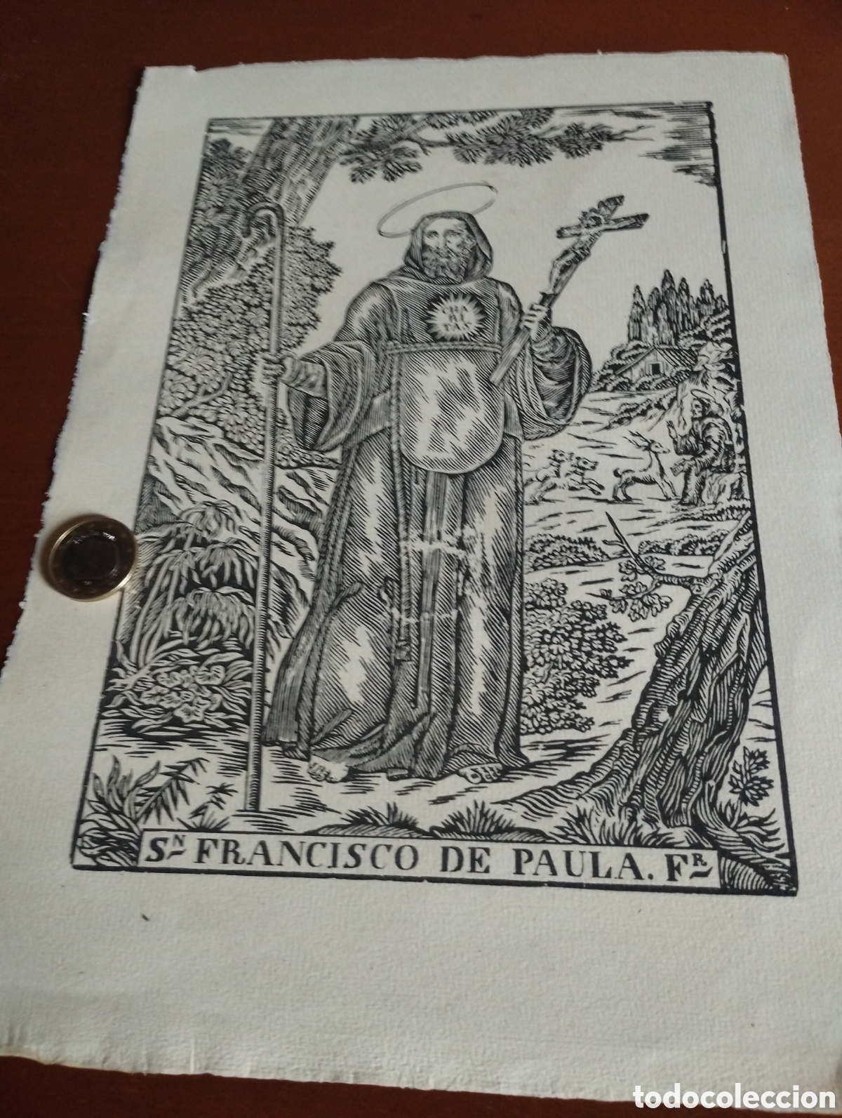 Arte: Litograf&iacute;a de San Francisco de Paula - Foto 1