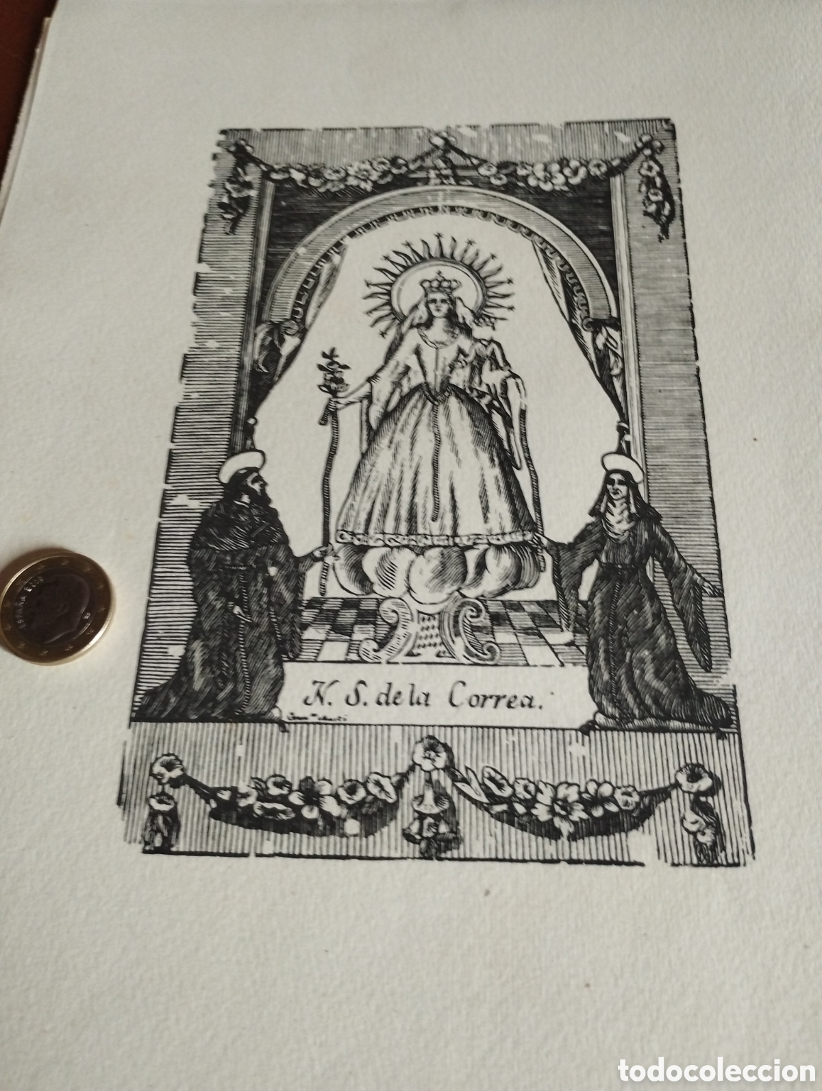 Arte: Litograf&iacute;a de la Virgen de la Correa - Foto 1