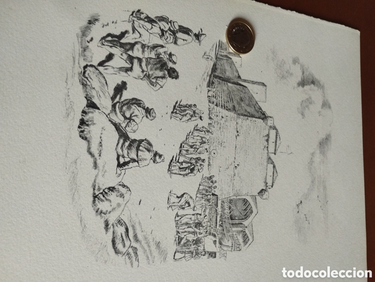 Arte: Litograf&iacute;a competici&oacute;n de tiro al arco - Foto 1