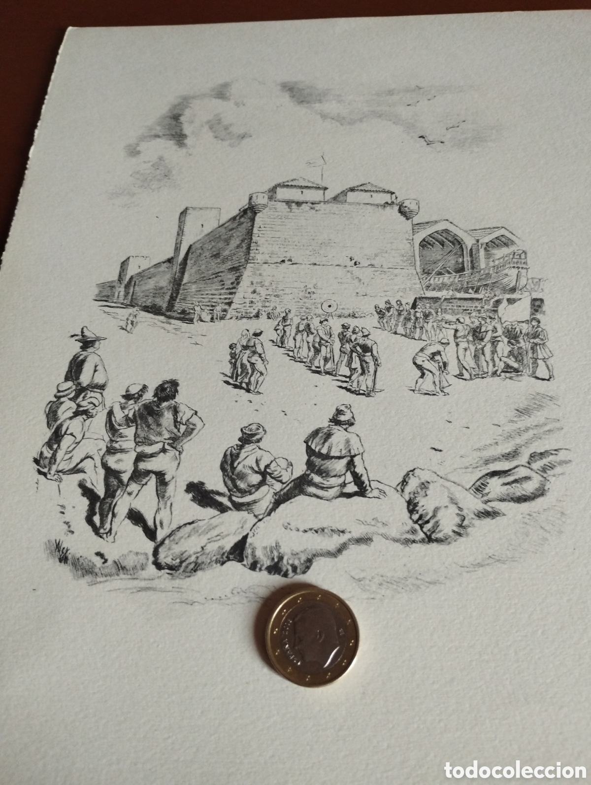 Arte: Litograf&iacute;a competici&oacute;n de tiro al arco - Foto 1