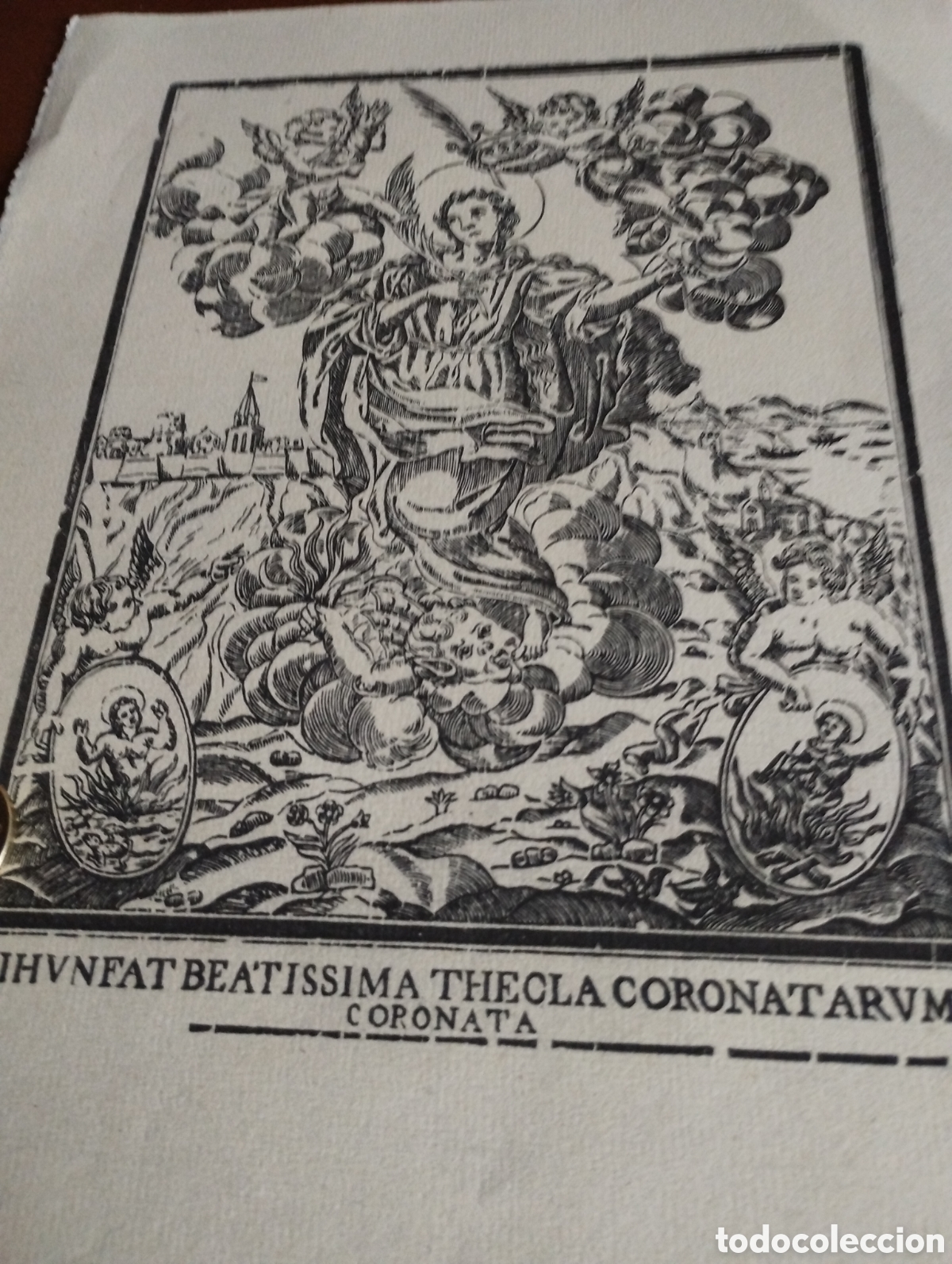 Arte: Litograf&iacute;a de la Santa Y Beat&iacute;sima Santa Tecla