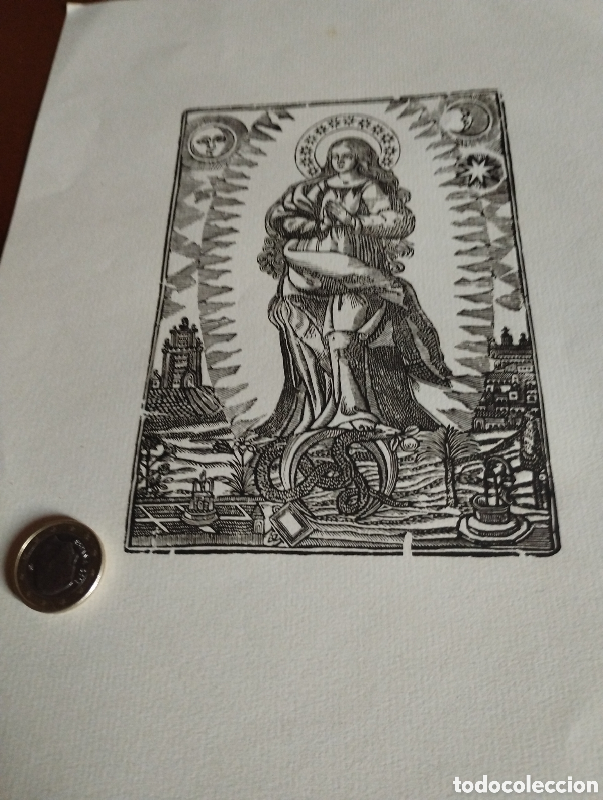Arte: Litograf&iacute;a de la Santa Virgen - Foto 1