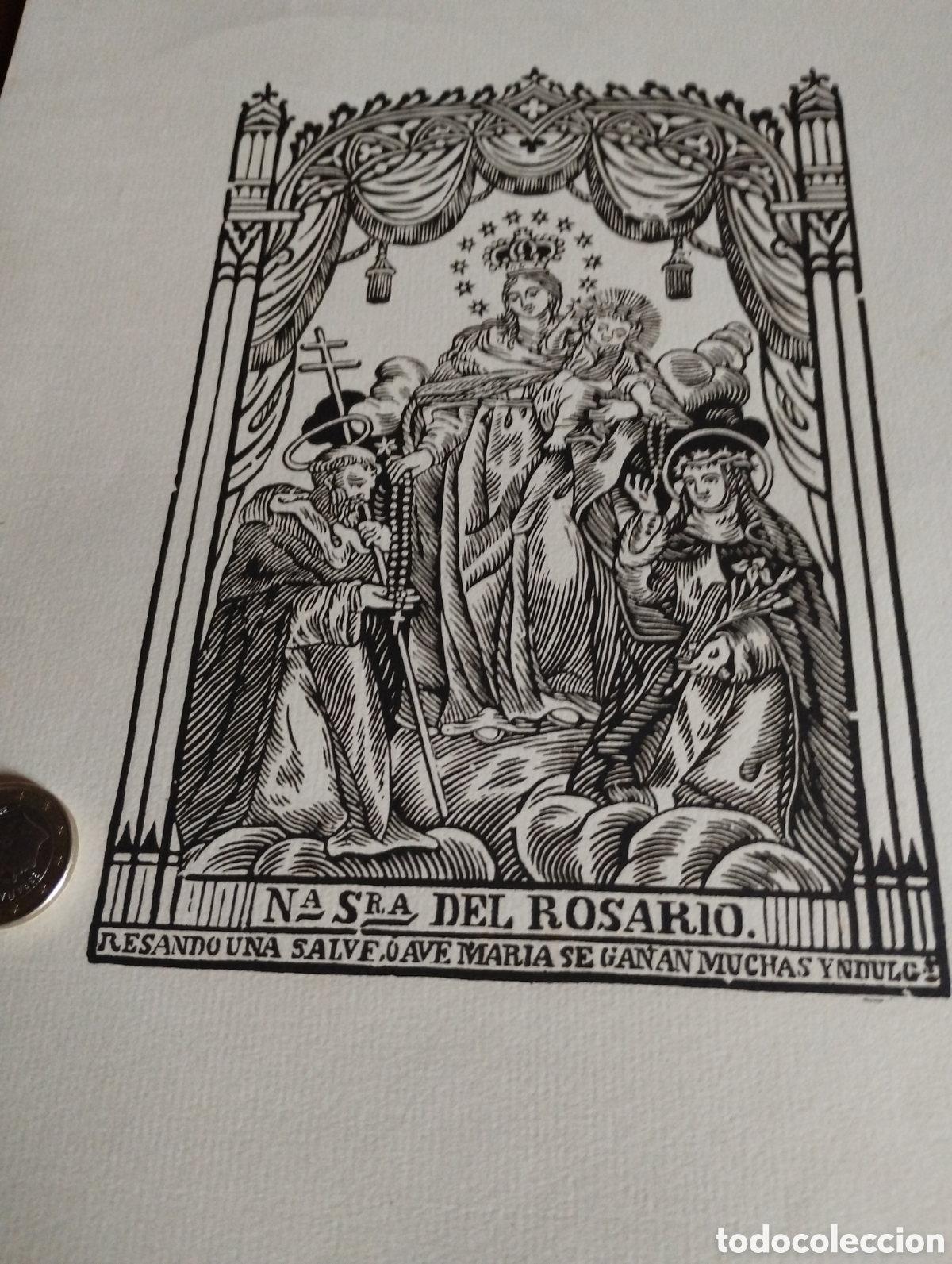 Arte: Litograf&iacute;a de Nuestra Se&ntilde;ora del Rosario