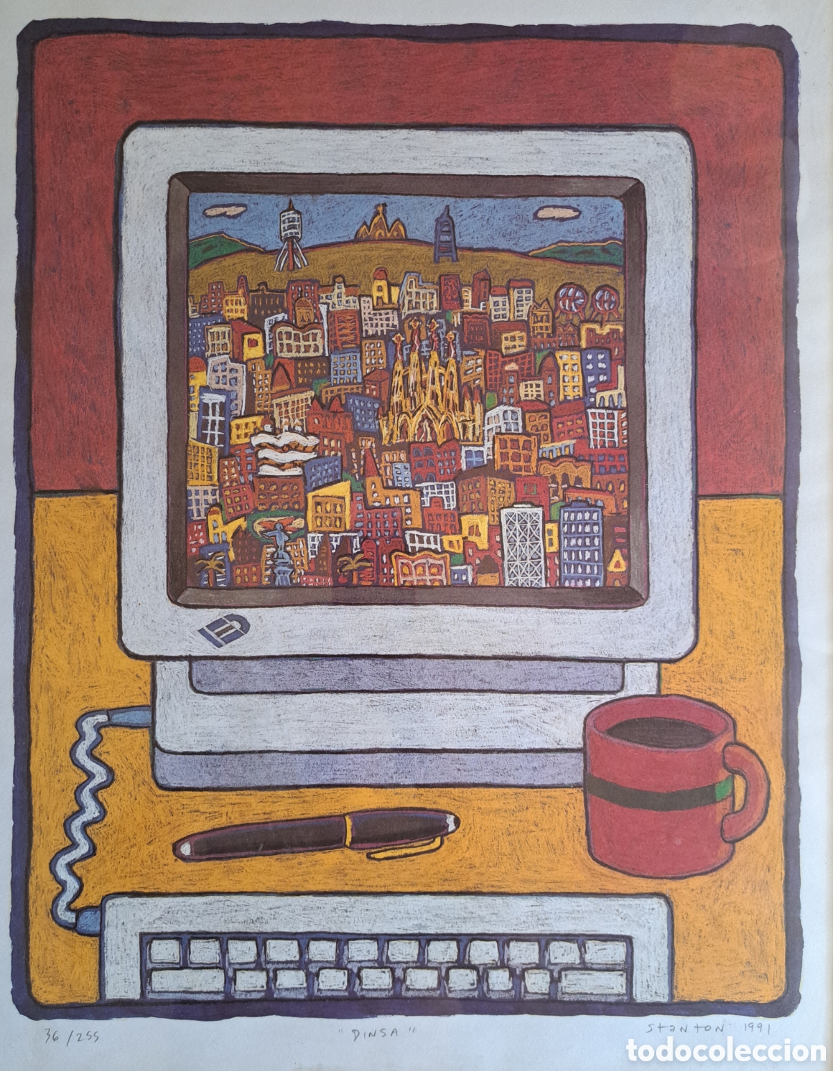 Arte: Litograf&iacute;a de Philip Stanton, de 1991 - Foto 1